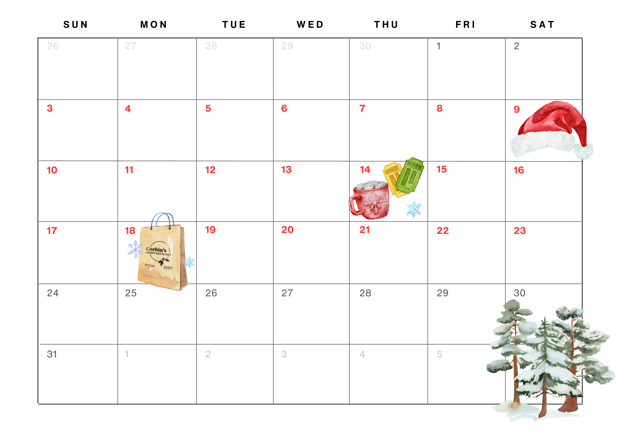 White Elegant Monthly Calendar